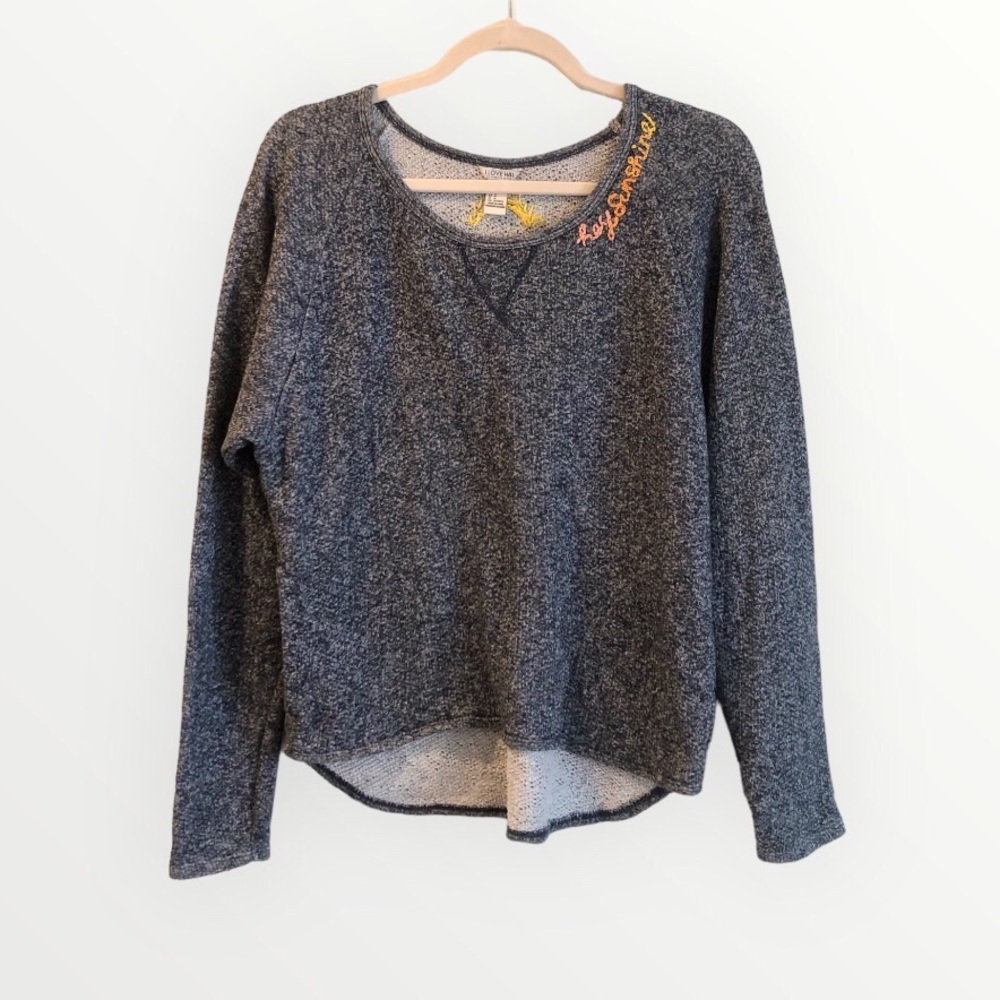 Forever21 boatneck sweatshirt hand embroidered